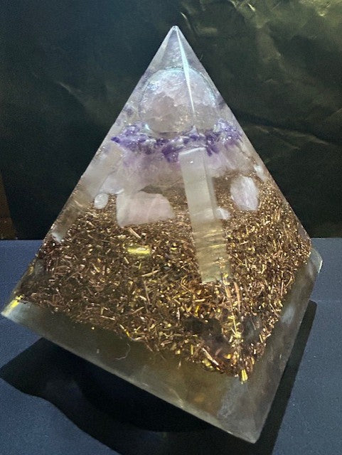 Amethyst &amp; Rose Quartz Master Sphere Pyramid