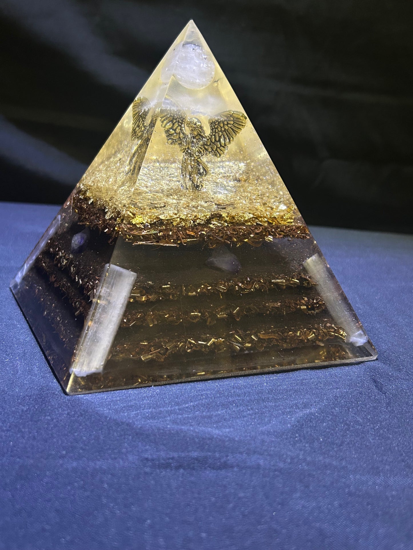 Winged Brass Angel Pyramid