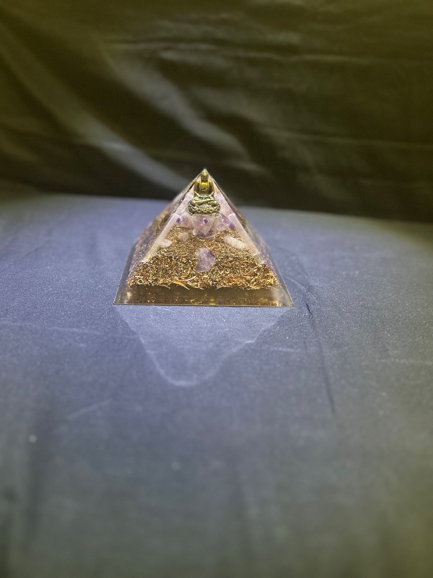 Large Brass Buddha Giza Pyramid
