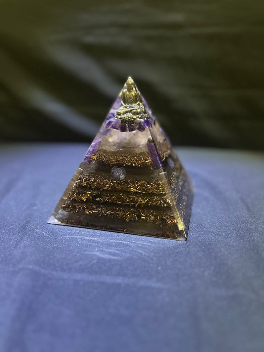 Large Brass Buddha Pyramid